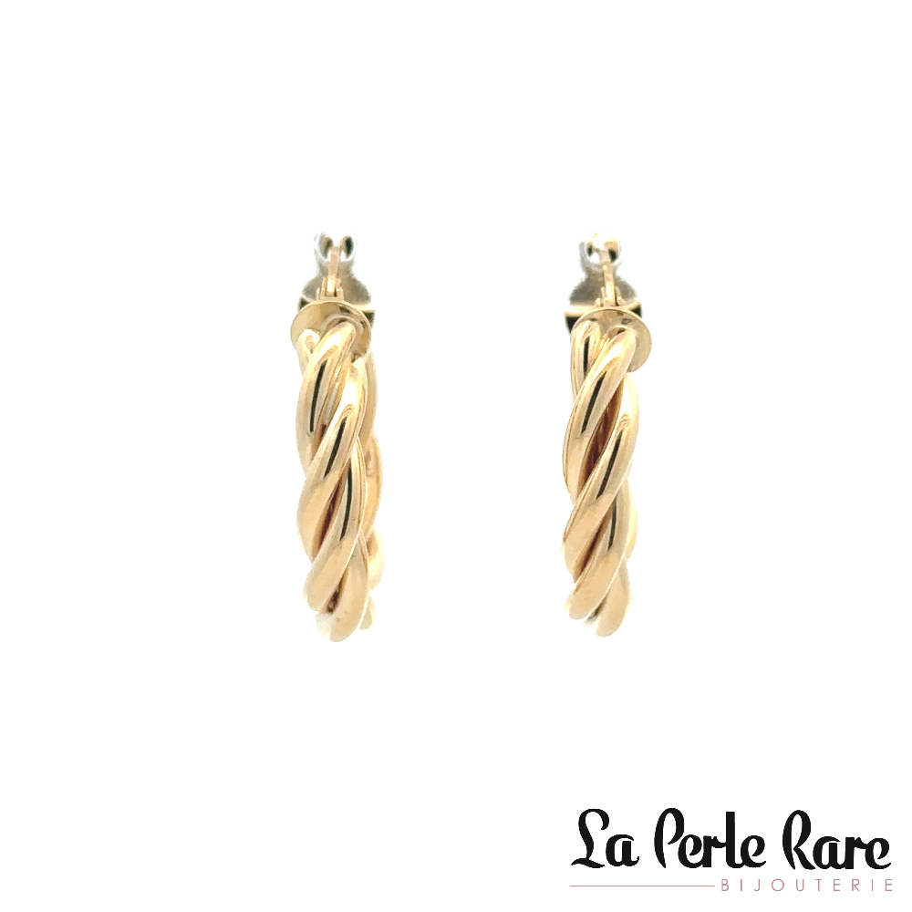 Anneaux ovales torsadés, or jaune 10 carats - LPR-2630 - Exclusivités