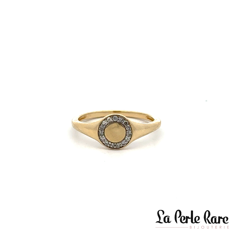 Bague or jaune 10 carats, 10 points de diamants total - LPR-2559 - Exclusivités