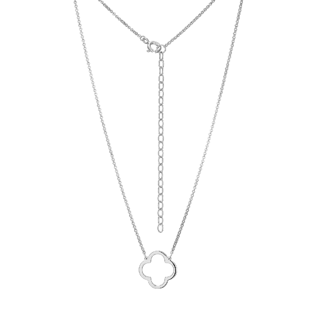Collier de style Van Cleef, argent rhodié - R0ADHEA014 - Reign By Paj