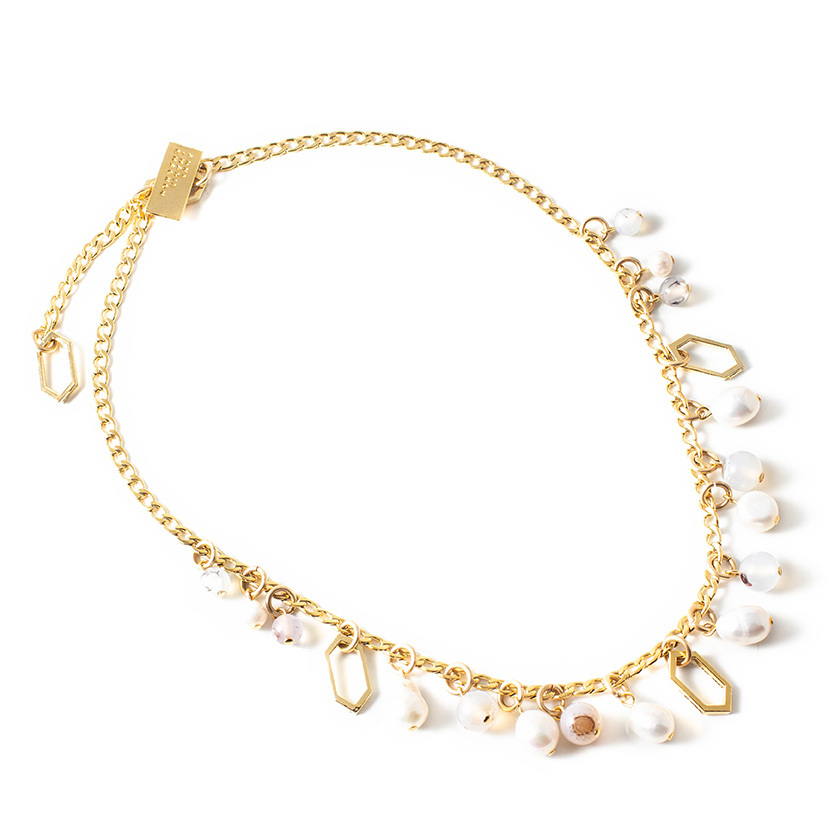 Collier étain, or brillant, perles - LECAIRE-ORBR - Anne-marie Chagnon