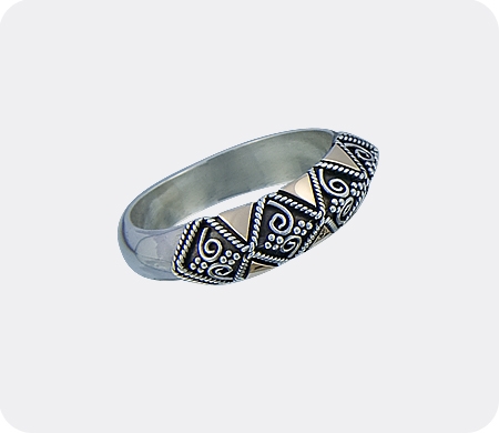 Bague bali .925 et or 18 kt gr: 6.5
