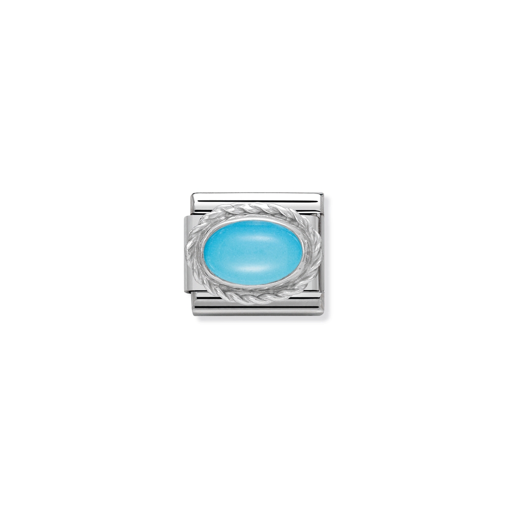 Maille classique pierre décembre, acier inoxydable, argent, turquoise - 33050306 - NOMINATION