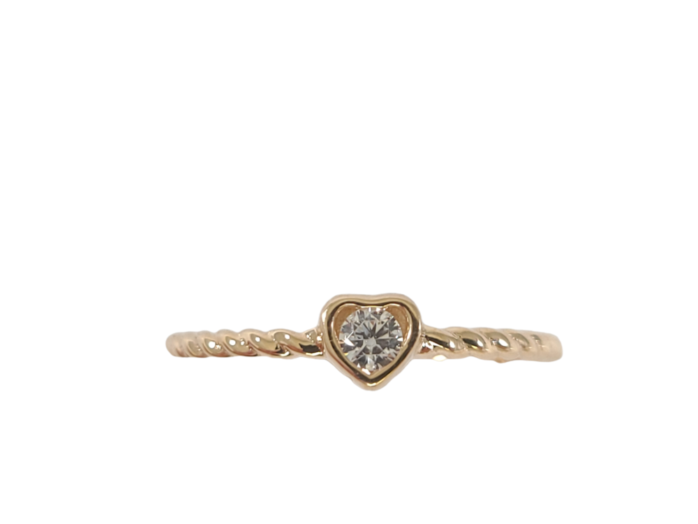 Bague coeur or rose, zircon - RAZ-4305-R - Exclusivités