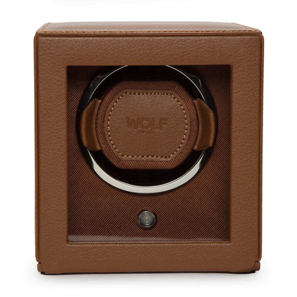 Coffre rotatif pour montre automatique, cuir brun - 461127 - WOLF