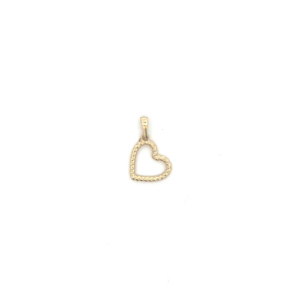 Pendentif coeur torsadé, or jaune 10 carats