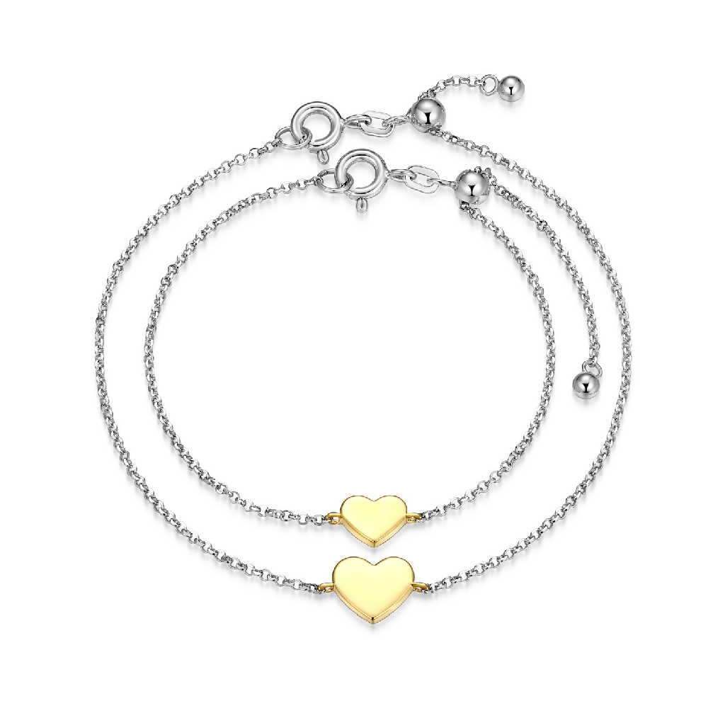 Ensemble 2 bracelets Mini Me, argent (blanc et jaune)