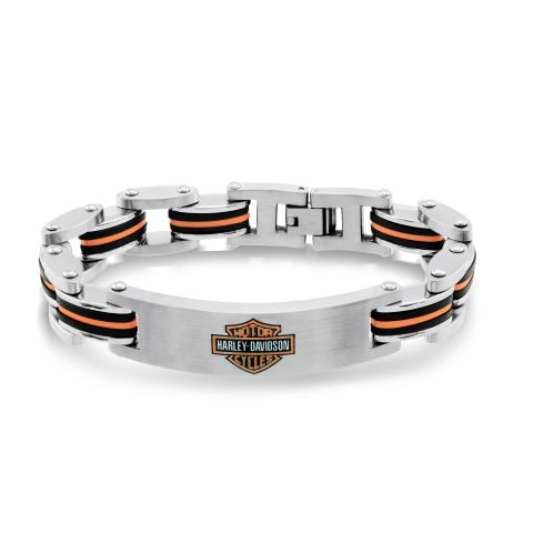 Braceland Harley Davidson in stainless steel three tone (blanc, goldange and black)