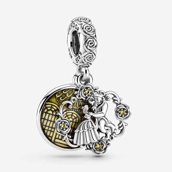 Bille la belle et la bête dansante, argent, émail et cristal jaune - 799014C01 - Pandora