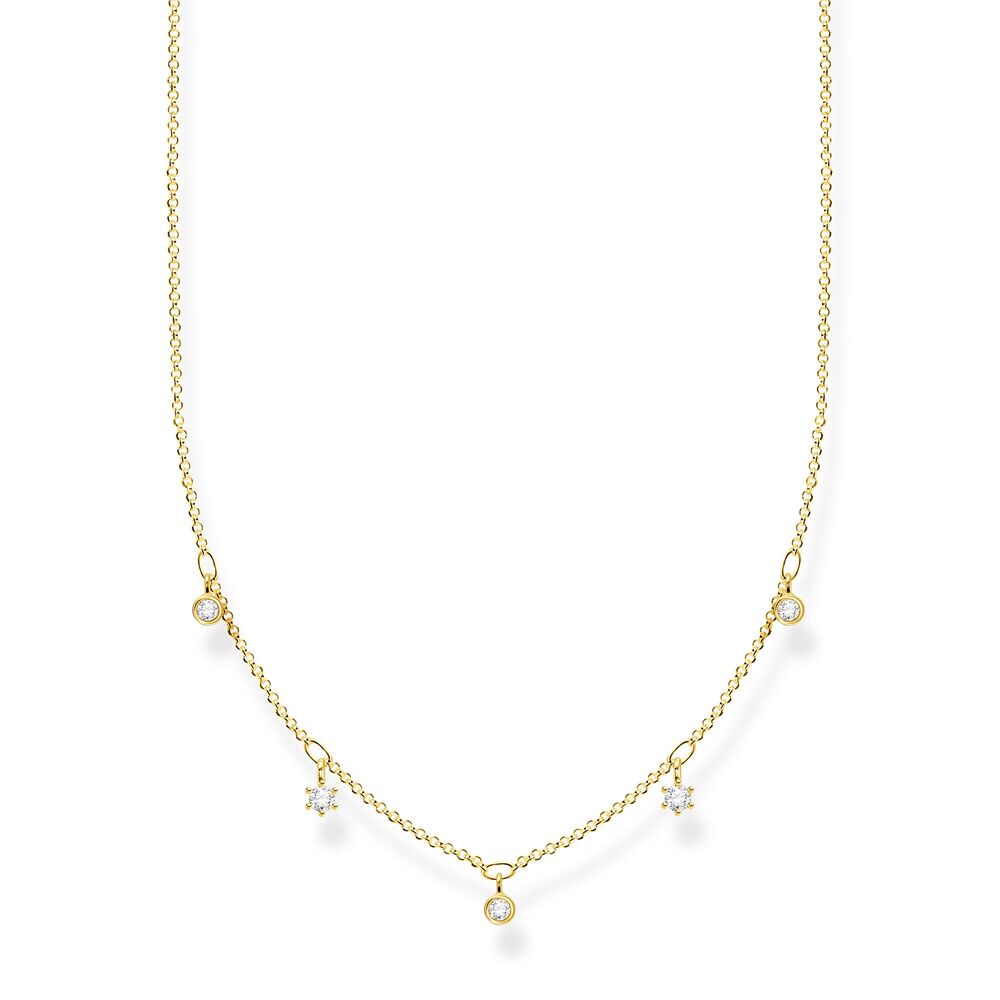 Collier argent doré, zircons - KE2071-414-14-L45V - Thomas Sabo