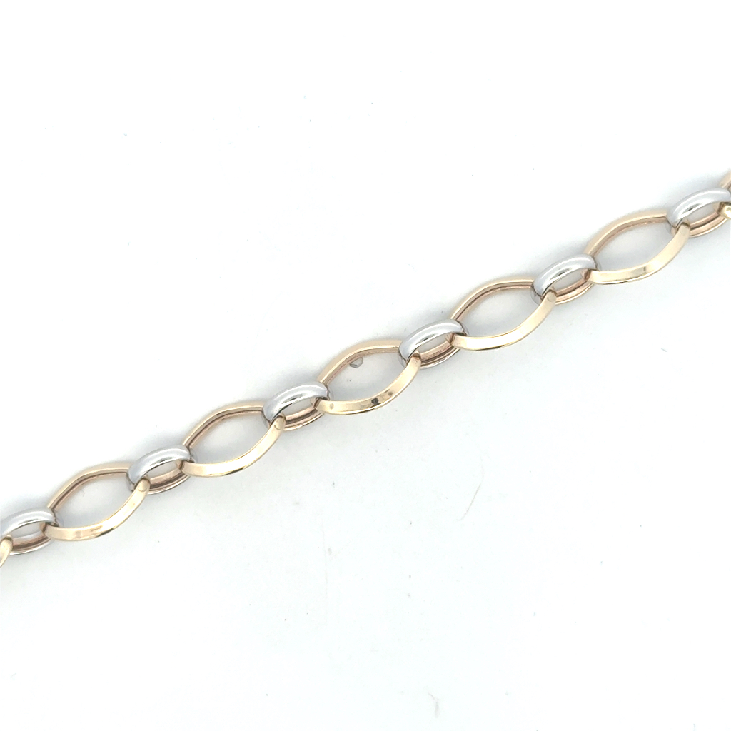 Bracelet or 2 tons (jaune et blanc) 10 carats