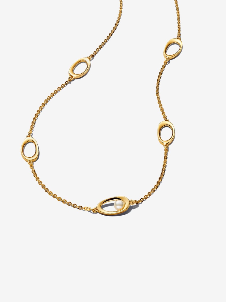 Collier métal unique plaqué d'or 14 carats, perle d'eau douce - 363883C01-45 - Pandora