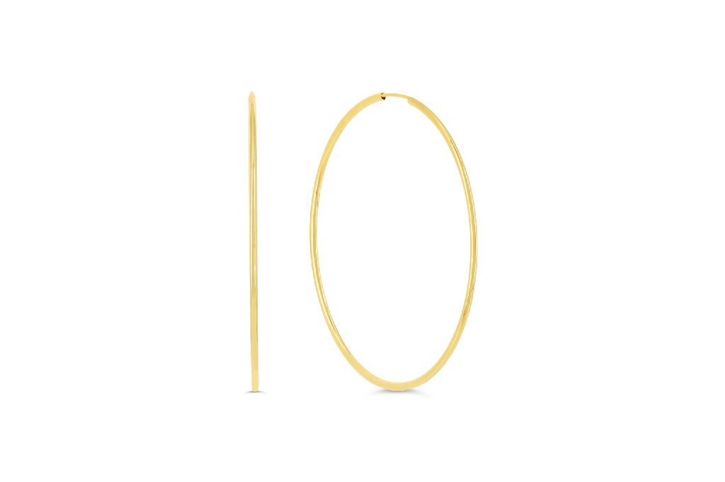 Anneaux or jaune 10 carats, 50 millimètres