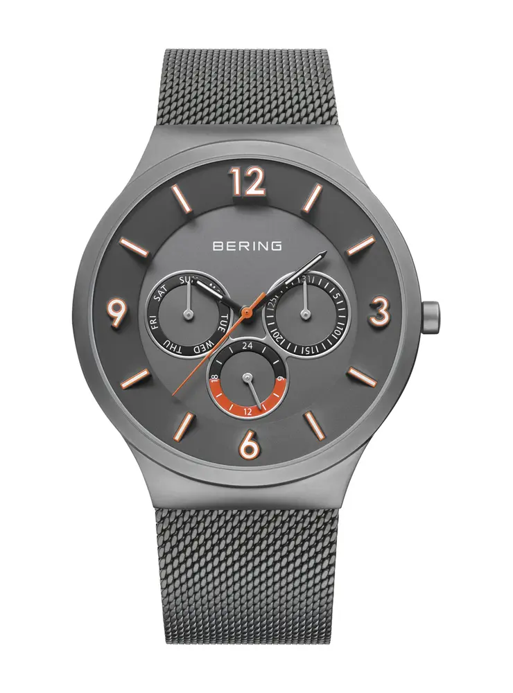 33441 377 Bering Montre acier noir fond gris