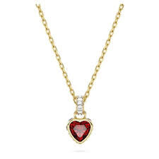 Pendentif coeur, métal doré, cristaux blancs et rouge - 5648750 - Swarovski