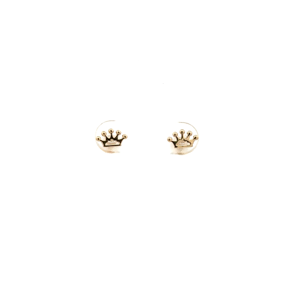 Boucles d'oreilles fixes couronnes, or jaune 14 carats - 4034C - Exclusivités