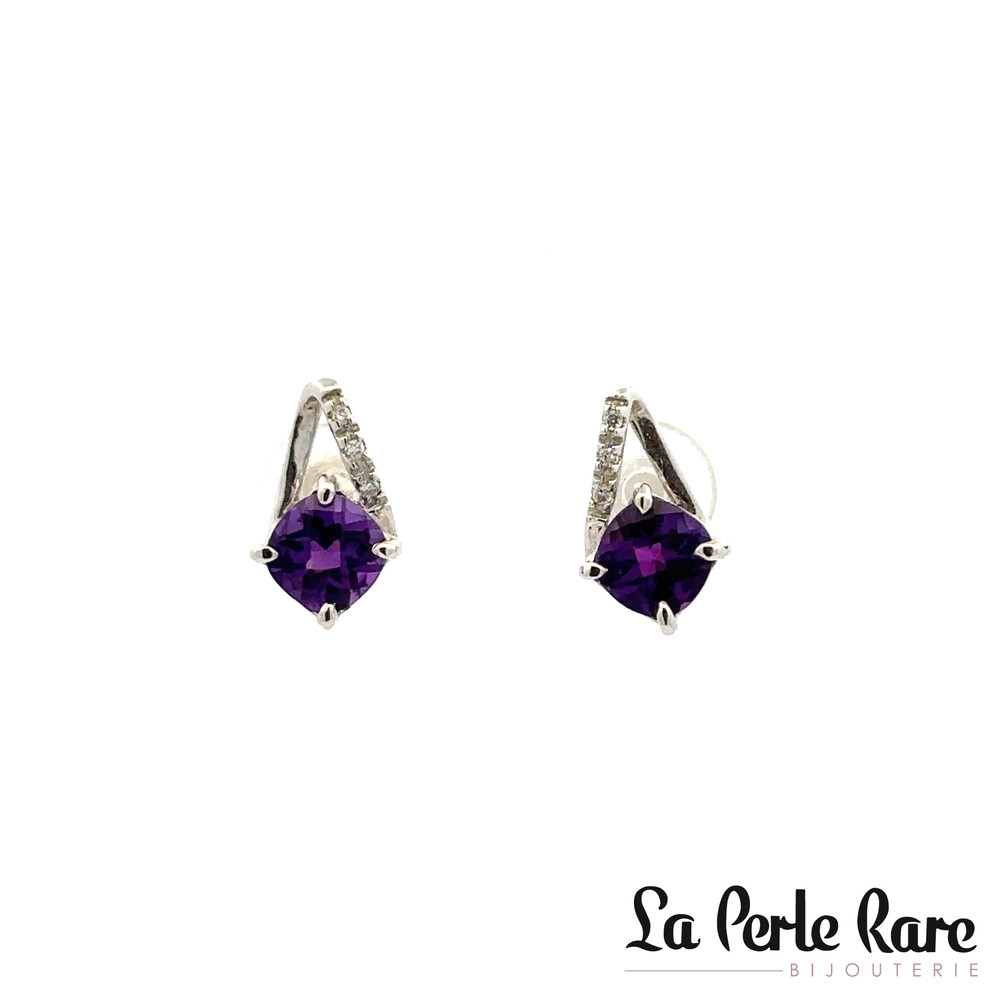 B.o pendante or bl amethyste 4 pts dia - STE128CK-A - Exclusivités