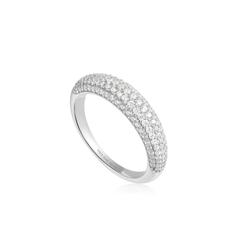 Bague argent rhodié, zircons - R051-02H-54 - Ania Haie