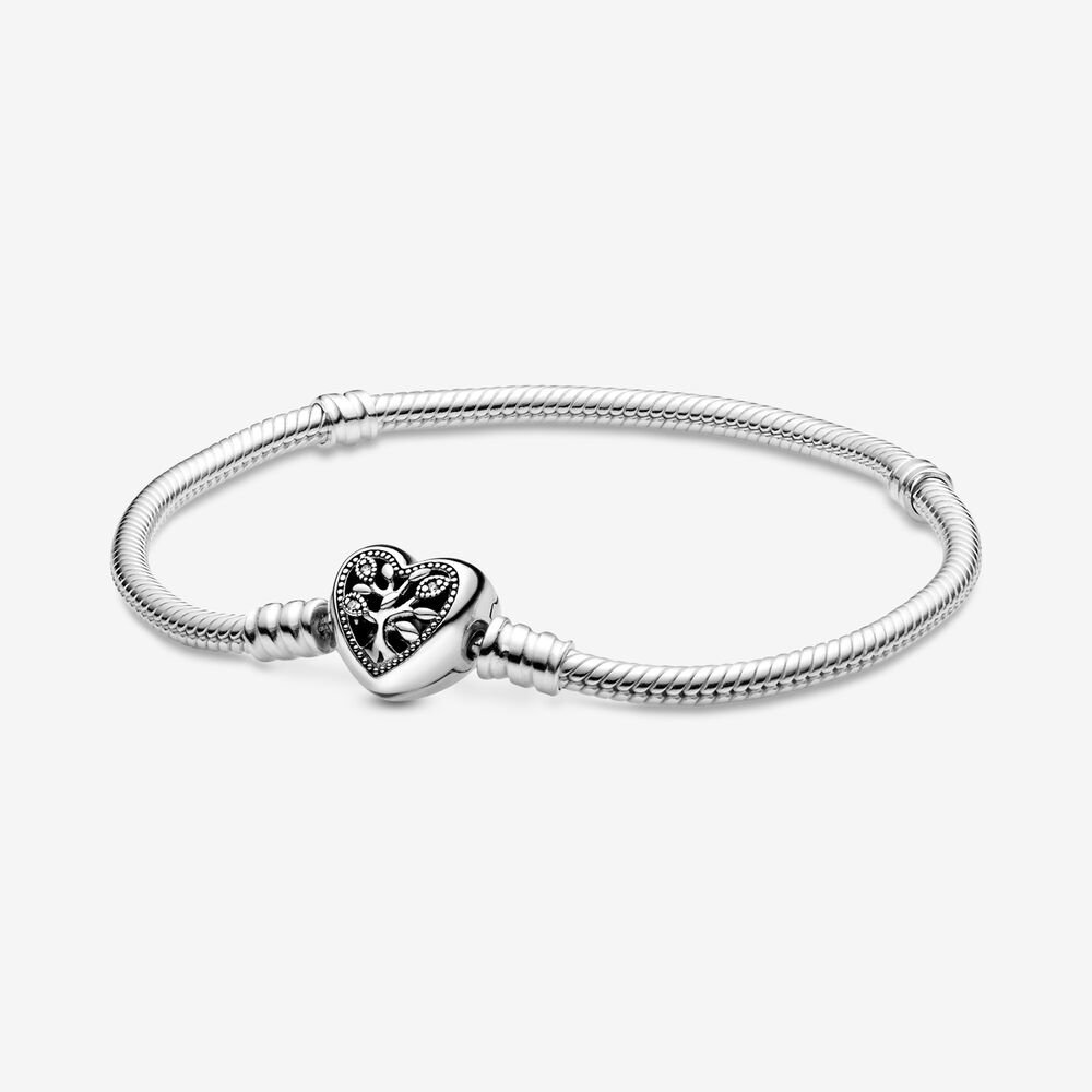 Bracelet fermoir coeur arbre généalogique, cz, pandora moments - 598827C01-16 - Pandora