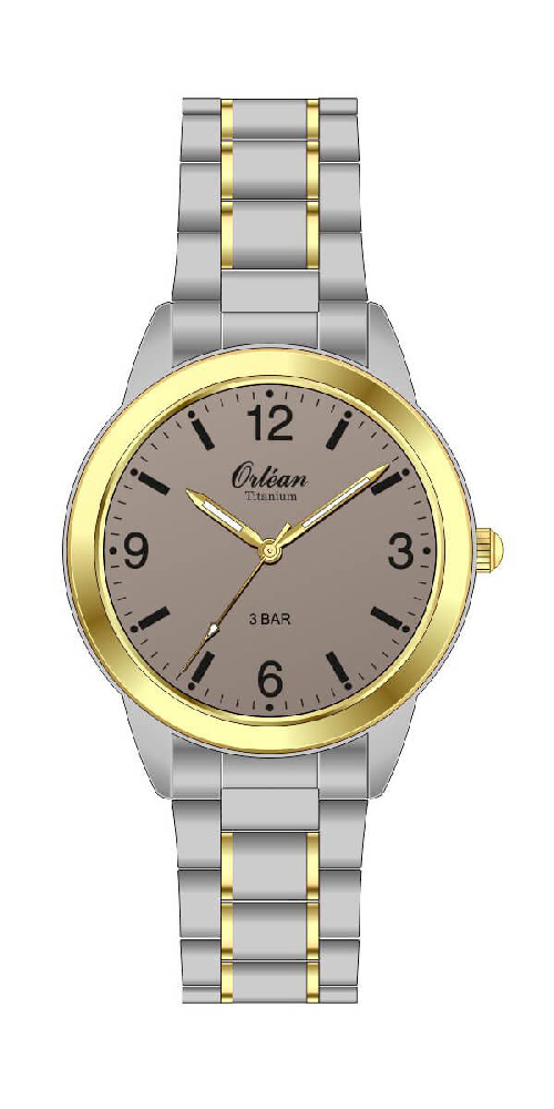 Montre titane 2 tons (anthracite/jaune) - ME3629 - Orlean