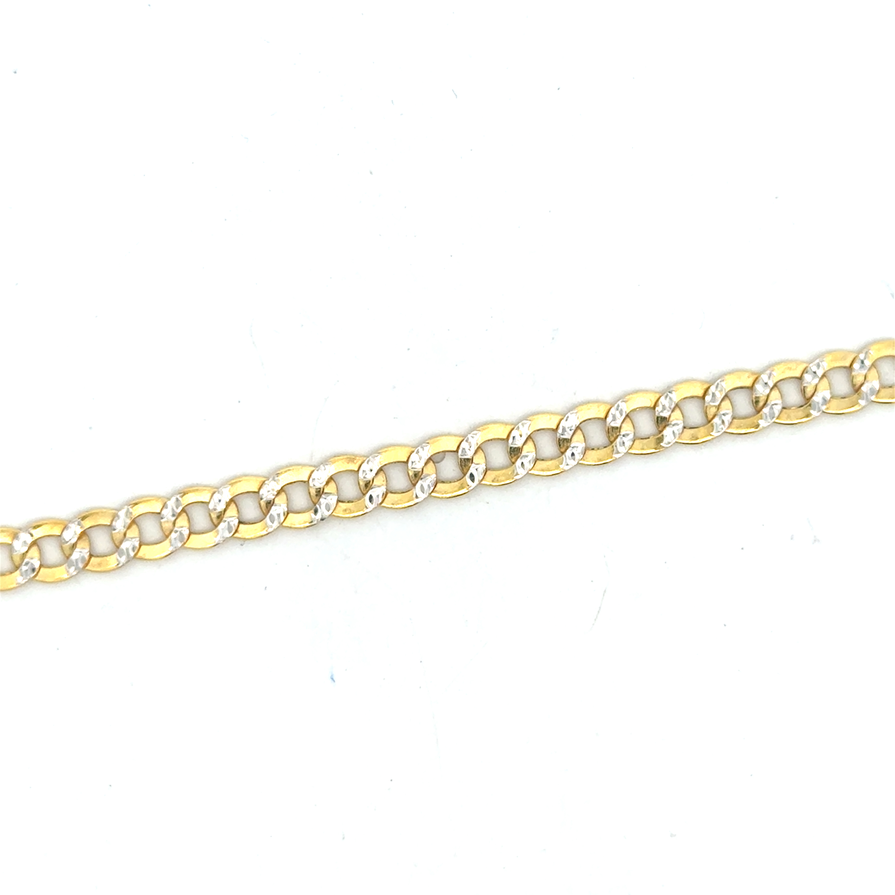 Bracelet gourmette, or 2 tons (jaune et blanc) 10 carats