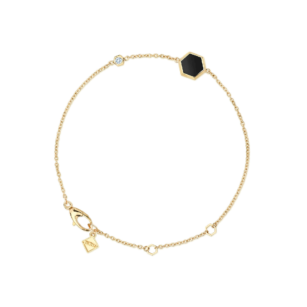 Bracelet Birks Bee Chic, or jaune 18 carats, onyx, diamant - 450018081865 - Birks