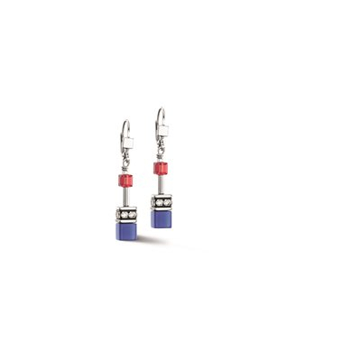 Boucles d'oreilles pendantes acier inoxydable, verre, cristaux - 2838-20-0330 - Coeur De Lion