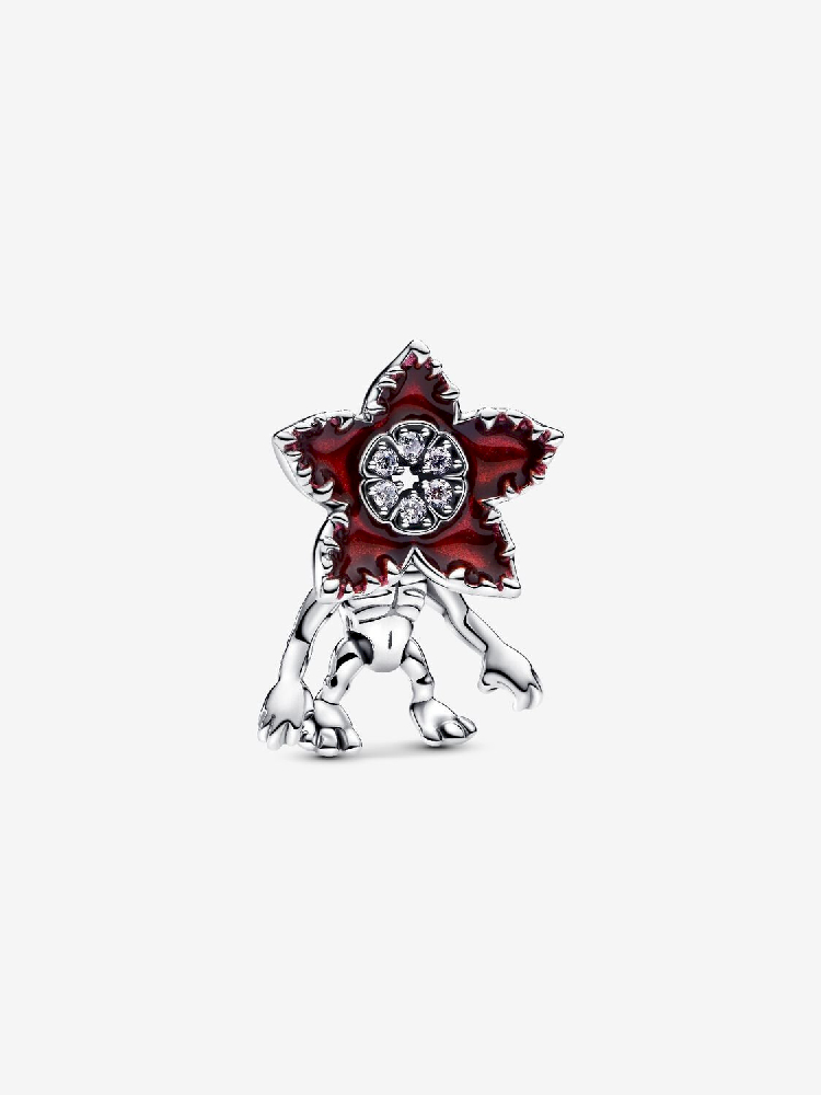 Bille Démogorgone de Stranger Things, argent, zircons incolores, émail rouge - 793562C01 - Pandora