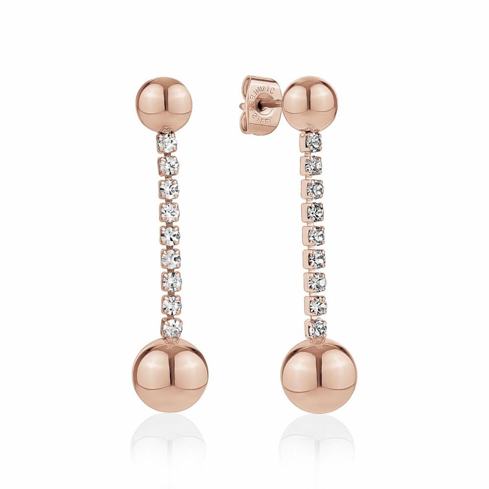B-o pendantes en acier rose & zircons B-o pendantes en acier rose & zircons