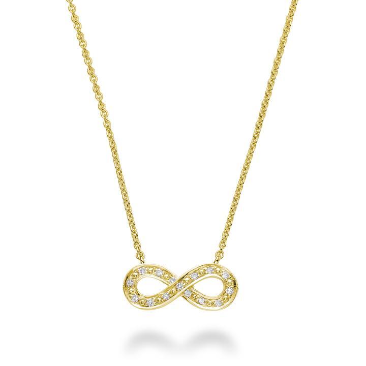 Collier infini or jaune, 6 pts dia tot - 08-0410888Y - Rnb