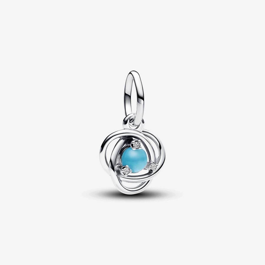 Bille cercle éternel, argent, cristal bleu turquoise, zircons - 793125C12 - Pandora