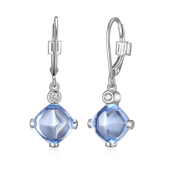 Bo pendantes argent pierre bleu Bo pendantes argent pierre bleu