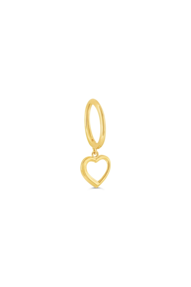 Dormeuse (seule) coeur, or jaune 14 carats - 7056 - Exclusivités