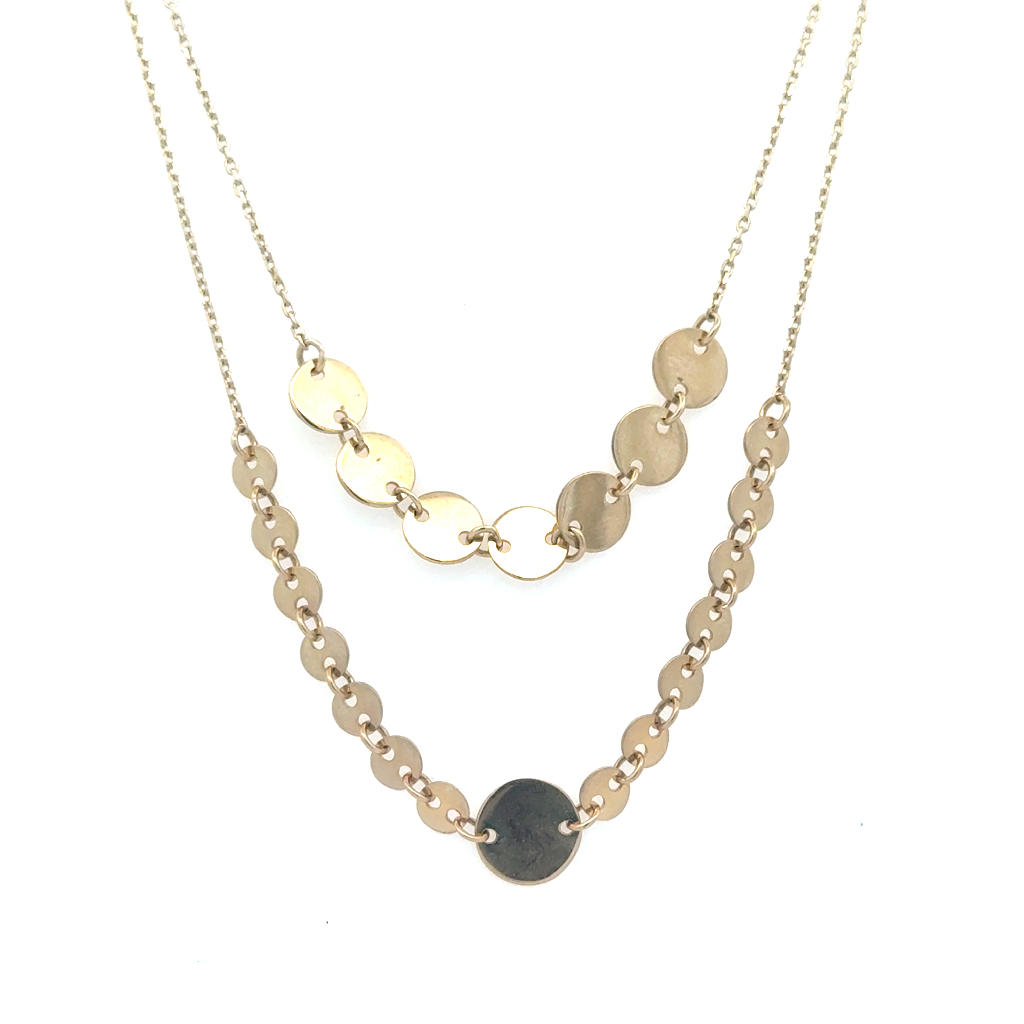 Collier double, or jaune 10 carats