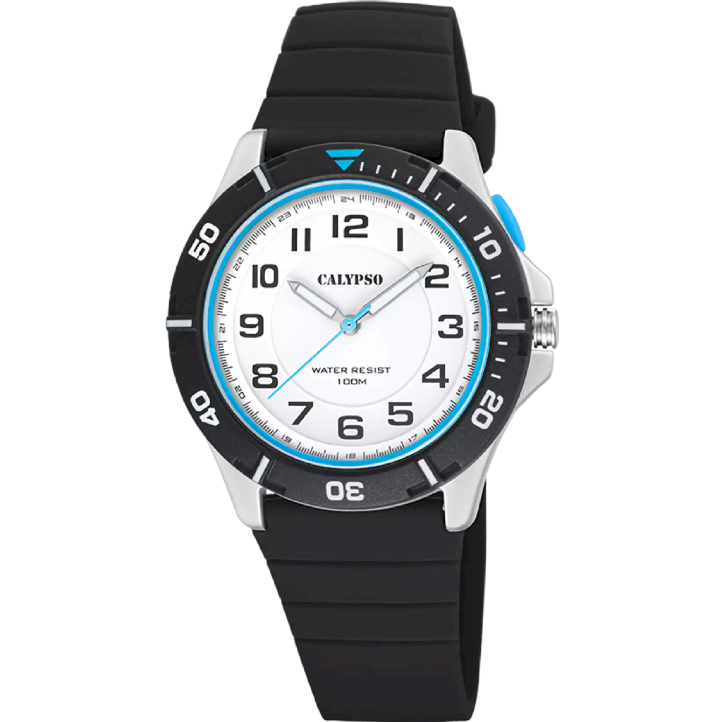 Black silicone watch