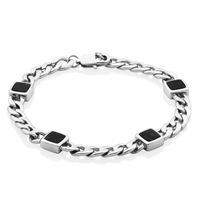 Bracelet en acier avec onyx 8.25 po Bracelet en acier avec onyx 8.25 po