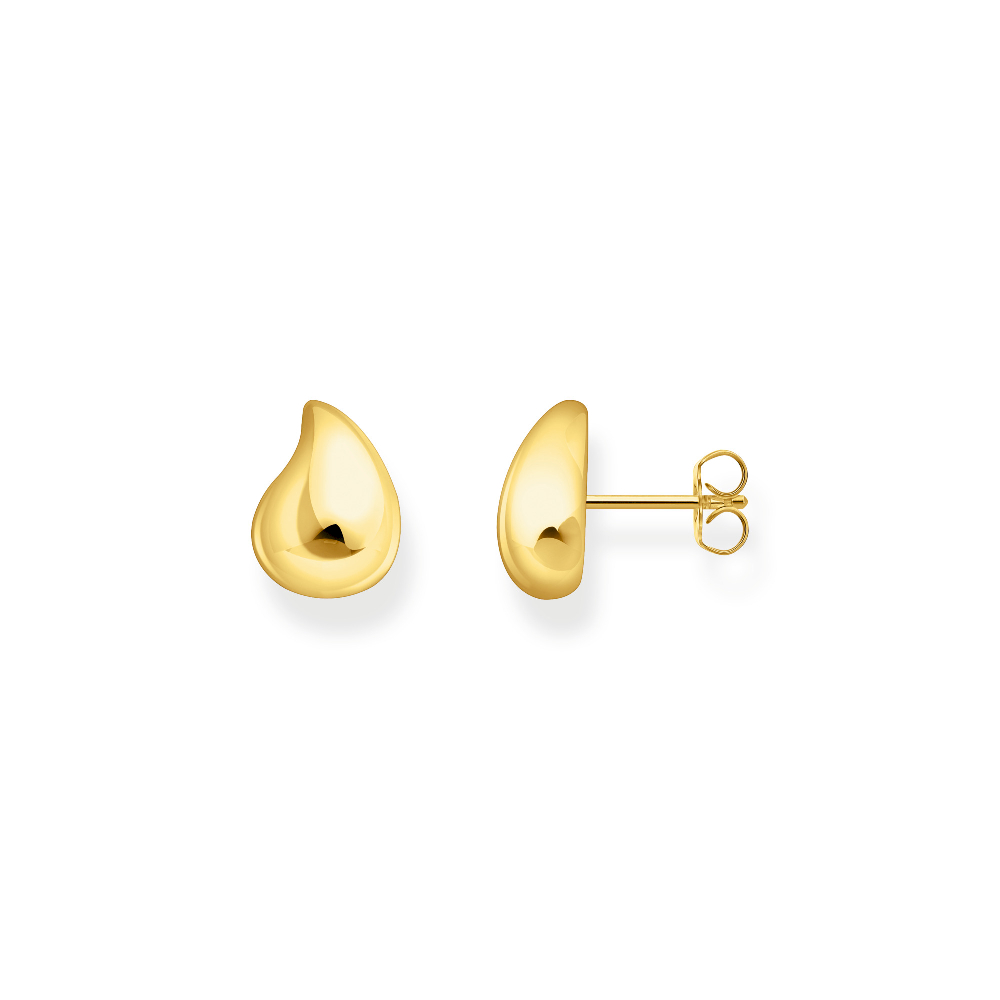 Boucles d'oreilles fixes gouttes organiques, argent doré - H2303-413-39 - Thomas Sabo