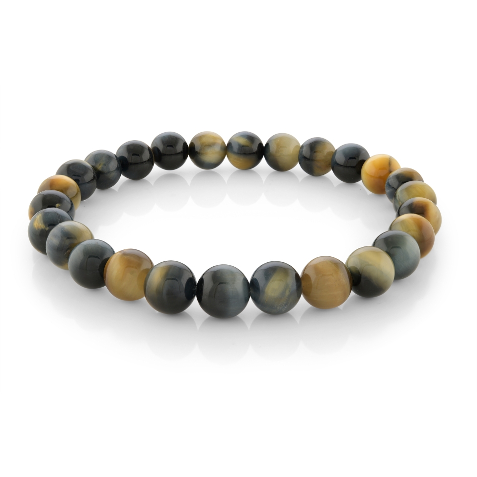 Bracelet extensible, oeil-de-tigre 6 millimètres - BB-272-ST6-S - Italgem Steel