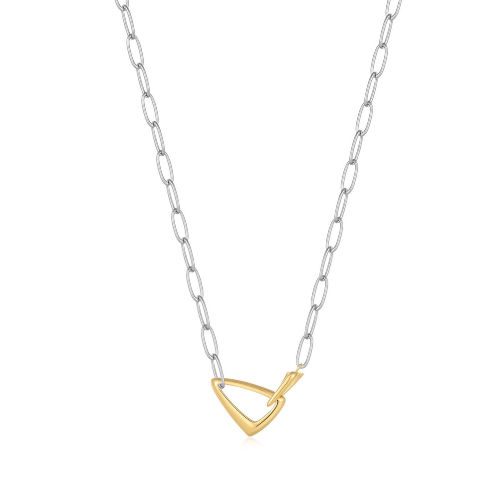 Collier argent 2 tons (blanc/jaune) - N049-04T - Ania Haie