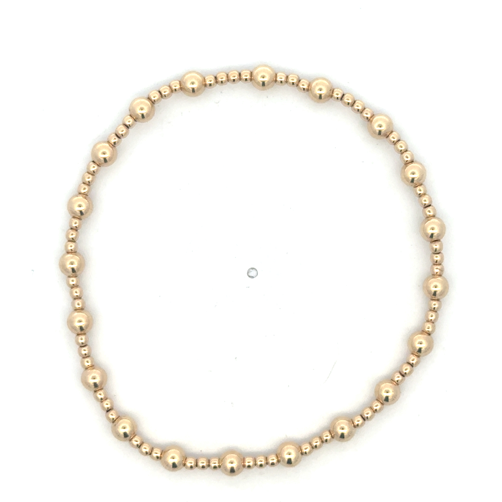 Bracelet extensible, métal doublé d'or 14 carats, 2 et 4 millimètres