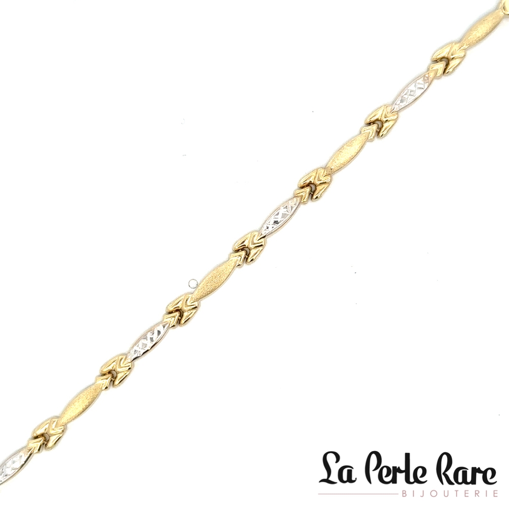 Bracelet or 2 tons (jaune et blanc) 10 carats - LPR-2870-7 - Exclusivités