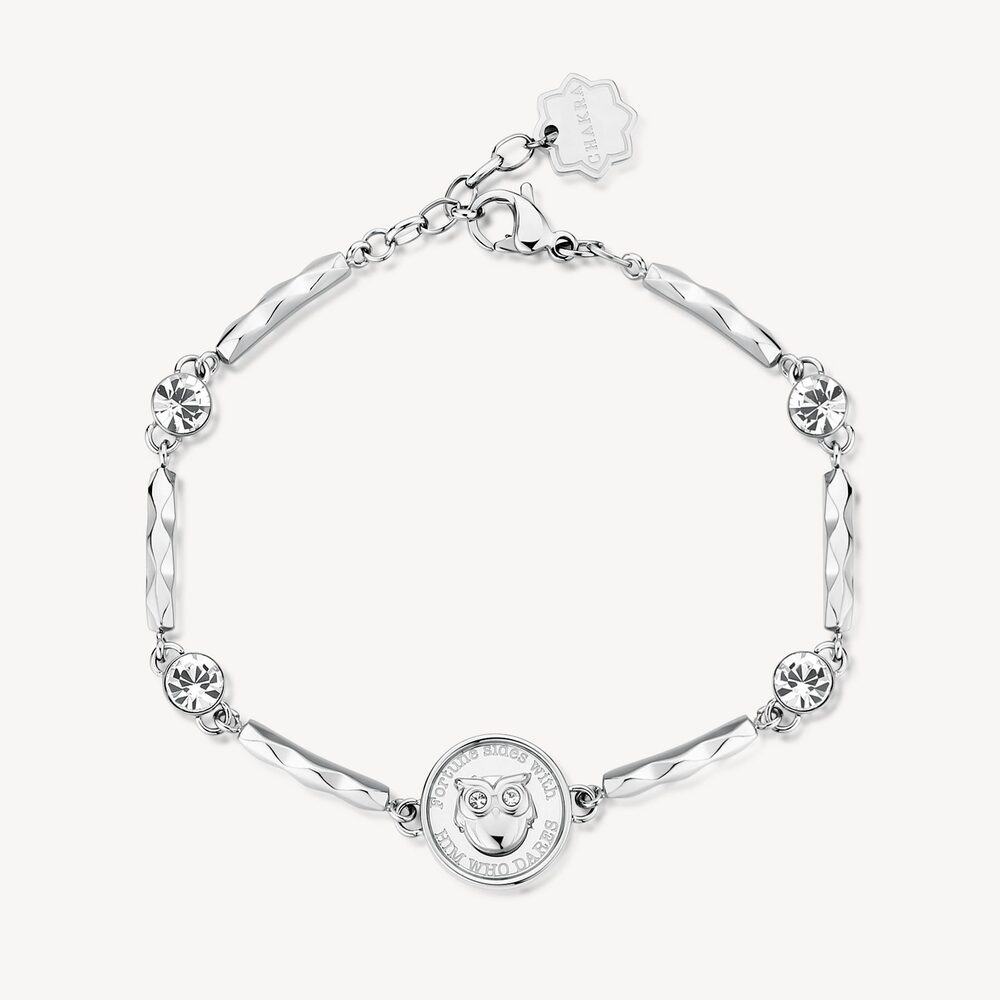 Bracelet porte-bonheur, acier, cristaux Bracelet porte-bonheur, acier, cristaux