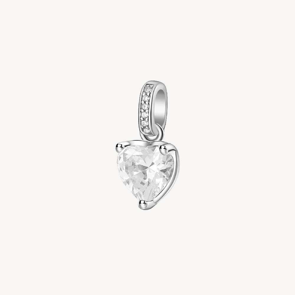 Pendentif coeur en argent rhodié avec zircons incolores - FIW28 - Brosway Italia