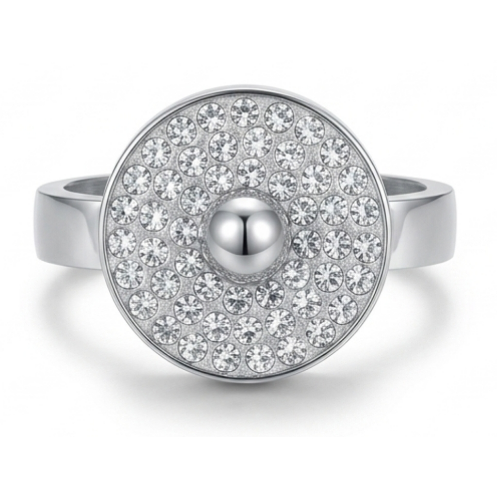 Women’s stainless steel ring with zirconia, size 6