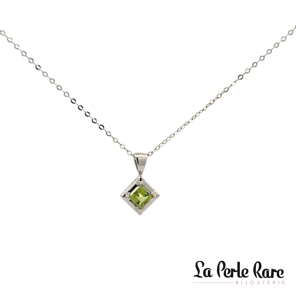 Pendentif or blanc, peridot - P2336-PE - Empress