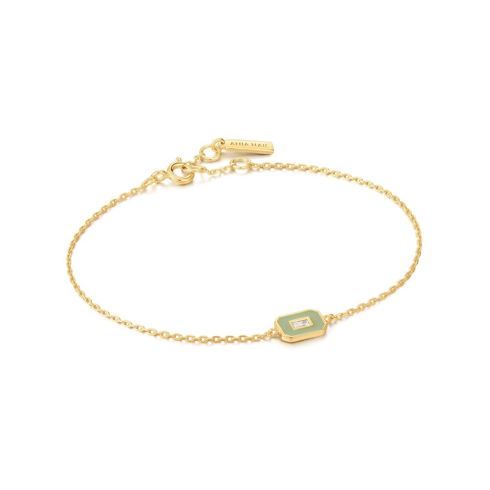 Bracelet argent doré, cz, vert Bracelet argent doré, cz, vert