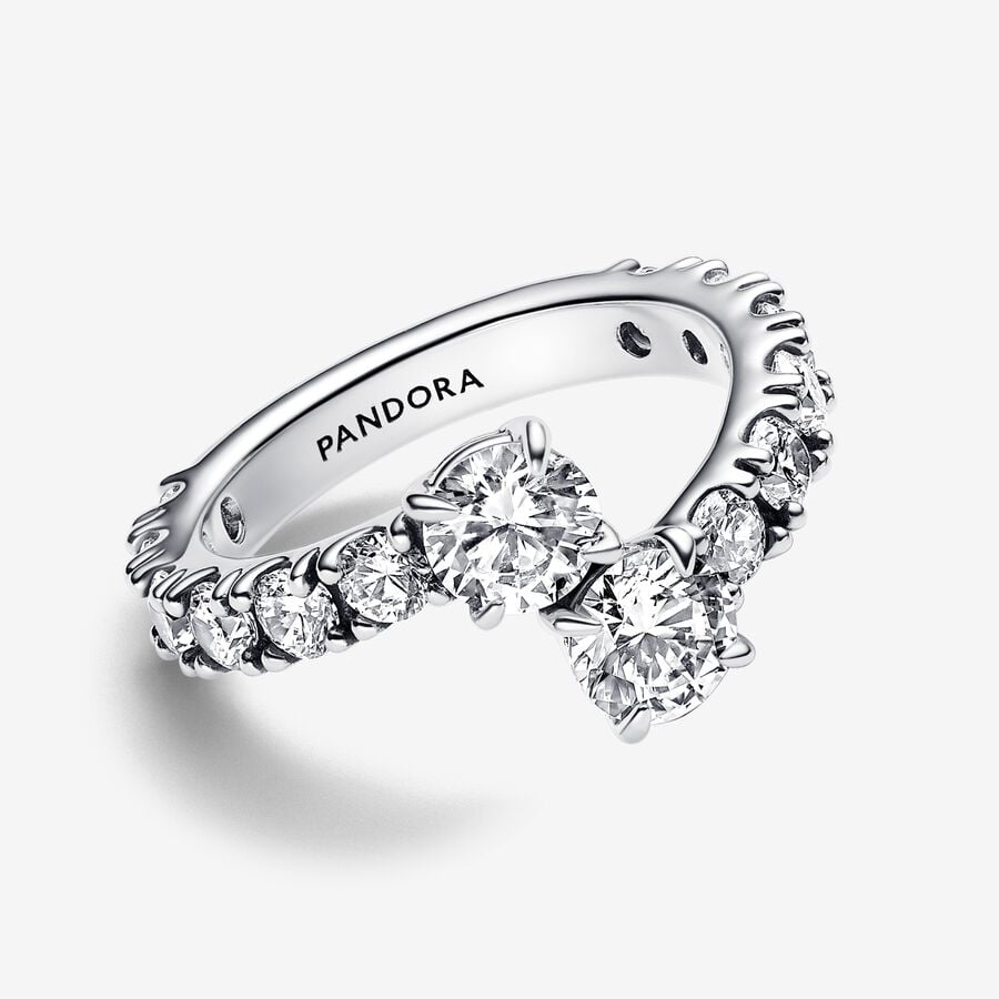 Bague argent, zircons - 193149C01-52 - Pandora