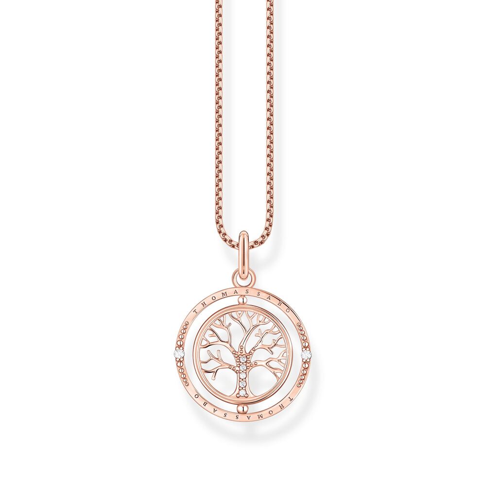 Pendentif arbre de vie argent rosé, zircons - KE2148-416-14-L45V - Thomas Sabo