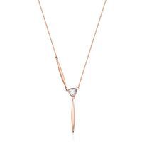 Collier acier rosé verre facetté 18 + 2 po - T0XD890318 - Steelx