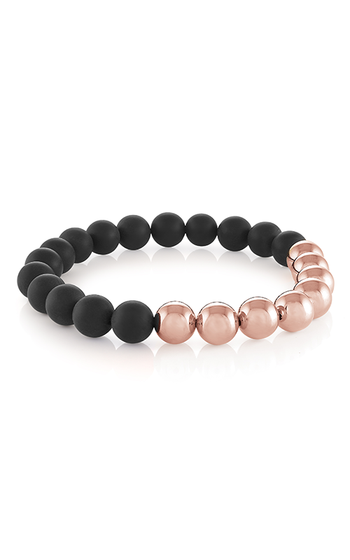 Bracelet acier rose, onyx - BB-127-L - Italgem Steel