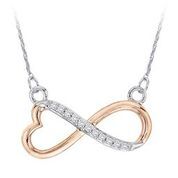 Pendentif or 2 tons infini 3 points diamants Pendentif or 2 tons infini 3 points diamants